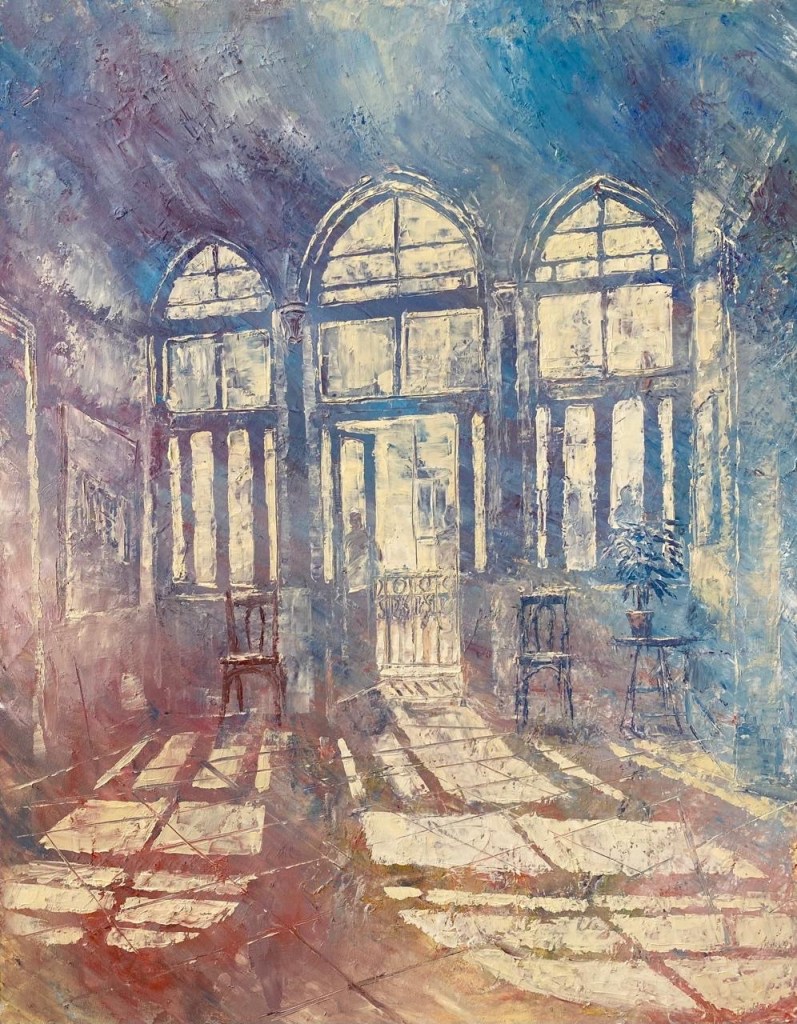 Into Light (Gemmayzeh Studio) (Oil on Canvas, 70 x 55cm)